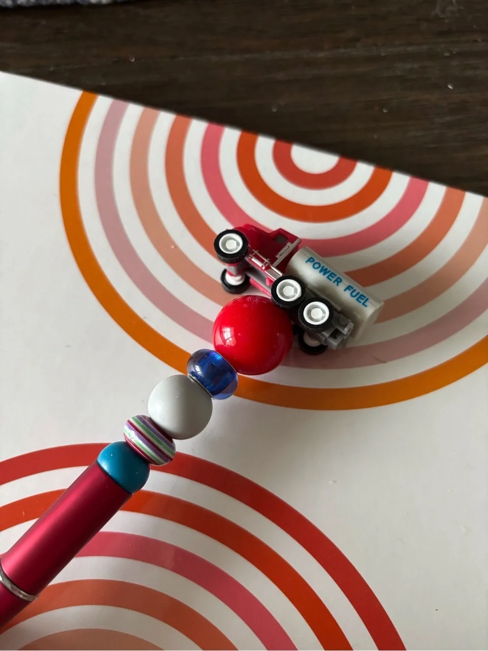 Large Trucks: Fuel Truck Handmade Beaded Pen